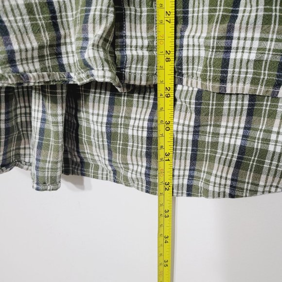 R&R Long Sleeve Casual Button Down Shirt Green Plaid Mens Pocket 17.5 Cotton - Picture 7 of 10